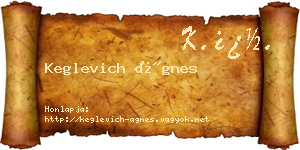 Keglevich Ágnes névjegykártya